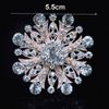 Big Snowflake Crystal Wedding Brooch New Sparkling Clear Austria Crystals Flower Pins Brooches Cheap Wholesale Party Dress Pin Rose Gold
