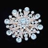 Big Snowflake Crystal Wedding Brooch New Sparkling Clear Austria Crystals Flower Pins Brooches Cheap Wholesale Party Dress Pin Rose Gold