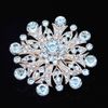 Crystal Snowflake Brosche Vintage Silber Rhodium -Hochzeit Braut Bouquet Brosche Pin Heißer Verkauf eleganter Bankett Pin für Lady