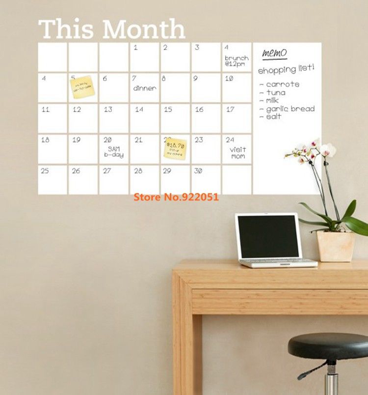 New Vinyl Diy Monthly Chalkboard Dry Erase Wall Calendar With Memo New Vinyl Diy Monthly Chalkboard Dry Erase Wall Calendar With Memo Decal Planner Mural Wallpaper Stickers Decals For The Walls From