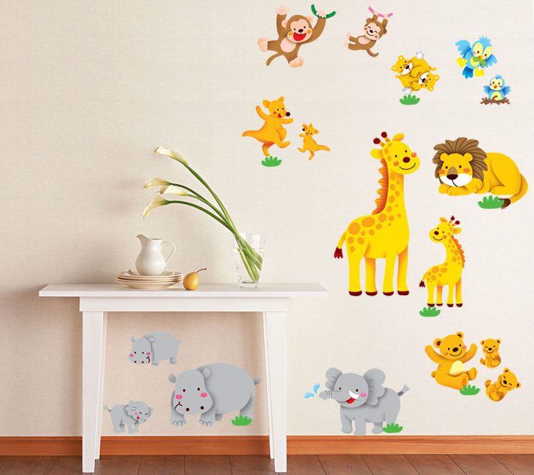 Safari Animal Giraffe Monkey Removable Wall Decals Stickers Art Safari Animal Giraffe Monkey Removable Wall Decals Stickers Art Mural For Nursery Kids Baby Room Home