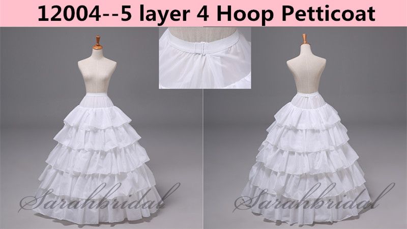I lager billigt 5 lager 4 hoop petticoat för bröllop kväll klänning crinoline boll klänning kjol slip brud underskirt verklig bild acces226s