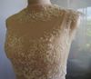 Speciaal gemaakt ! Real Image Kant Crew White Ivory Bridal Wraps Cap Sleeve Applique Sequin Wedding Jacks 2014 Bruids Accessoires