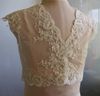 Custom Made Real Image Lace Crew White Ivory Bridal Wraps Cap Sleeve Applique Sequin Wedding Jackets 2014 Bridal Accessories1622092