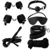 Bondage Wholesale Bondage Set Kit Rope Ball Gag Cuffs Whip Collar Blindfold Adult Sex y Toy#R381