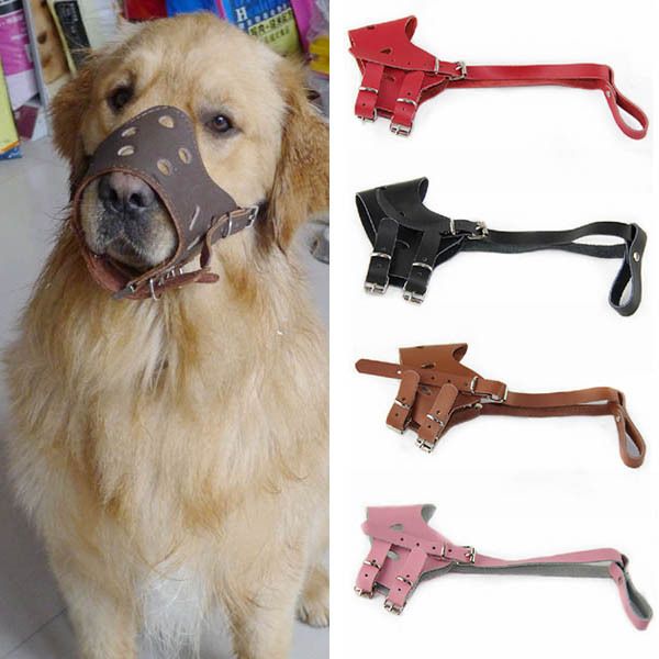 New Durable Leather Adjustable Mesh Soft Cozy Cage Muzzle For Small