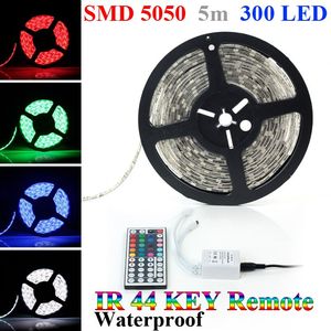 44keys 리모트 컨트롤러 LED 다이오드 리본 테이프 램프와 LED 스트립 빛 60LEDs RGB 5m 5050 / m DC 12V