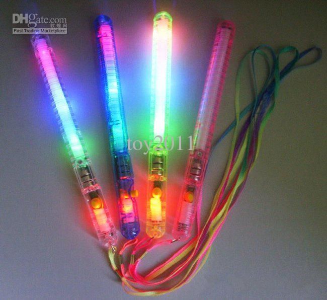 60pcs lots 4 Color LED Flashing Glow Wand Light Sticks ,LED Flashing light up wand novelty toy