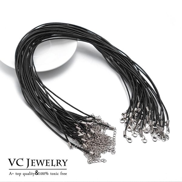 Halsbandsledning för smycken Resultat Utbytbara DIY Tillbehör 50cm Cow äkta läder (VC2-011)