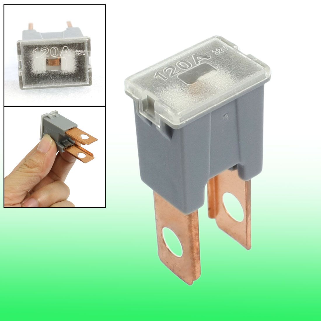 2020 Car Auto 120A Amp Pacific Type Male PAL Slow Blow Fuse Gray From