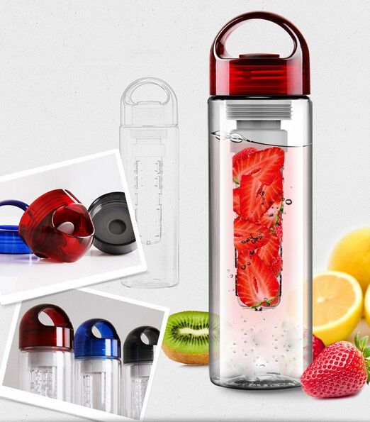 New Arrive Plastic Cup Water Bottle Transparent Bottle Creative Fruit Kettle Lemon Bottle Outside Sport Fruit Cup