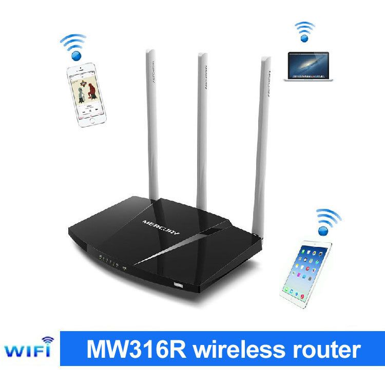 Mercury MW316R Wireless Router Through Walls Three Antenna 300M Wireless Wifi Router From