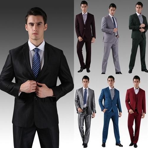 Different Color Styles Formal Men Suits Three Piece Wedding Groom ...