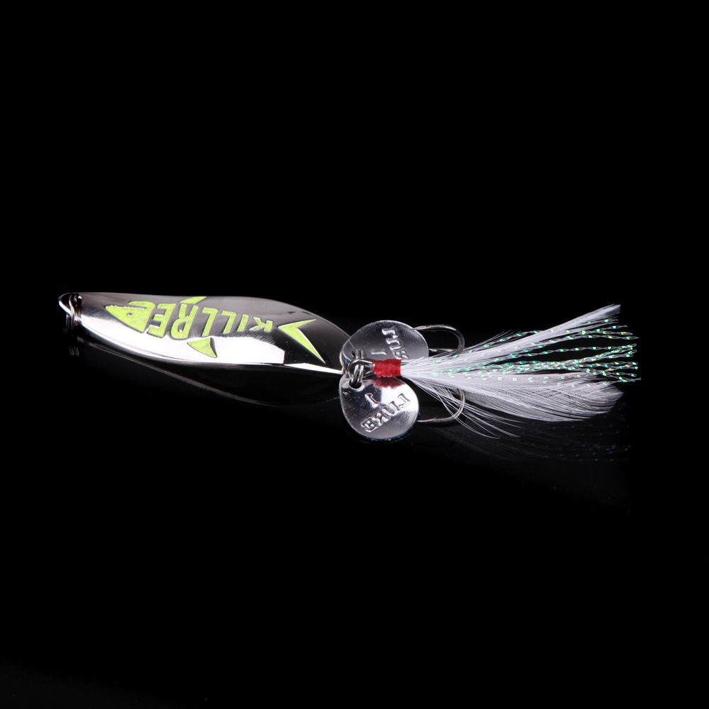 2020 5.5cm/10g Metal Night Glow Fishing Lure Hard Bait Sequin Spoon