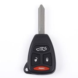chrysler charger UK - 4 button Transmitter Keyless No chip Car Key Fob Case Shell for Jeep Grand Cherokee Commander Dodge Magnum Durango Charger Chrysler & Pad