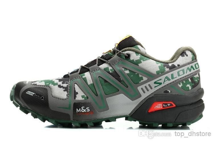 Senderismo tamaño Salomón Speedcross 3 CS alta transpirable camuflaje verde Athletic zapatos zapatos para hombre