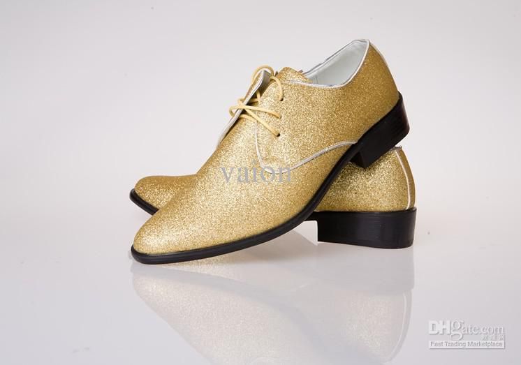 gold wedding shoes for men
