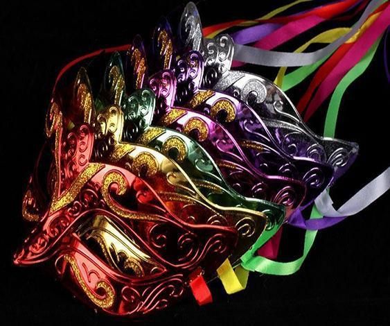 

fashion mask gold shining plated party mask wedding props masquerade mardi gras mask 30pcs/lot mix color