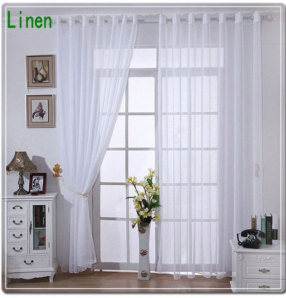 New Arrival Linen Tulle Voile Sheer Curtains For Home White