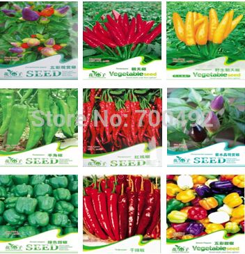 

9 kinds of chili seeds Vegetable seed pepper, super hot pepper, chili powder seeds Family garden, potted balcony