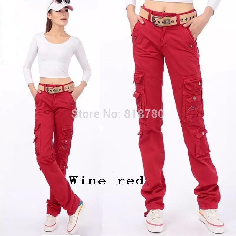 red cargo pants - Pi Pants