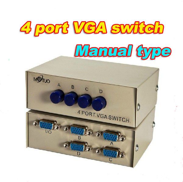 1 PC to 4 Monitor 4 Port VGA SVGA Video LCD Splitter Box Adapter for PC TV