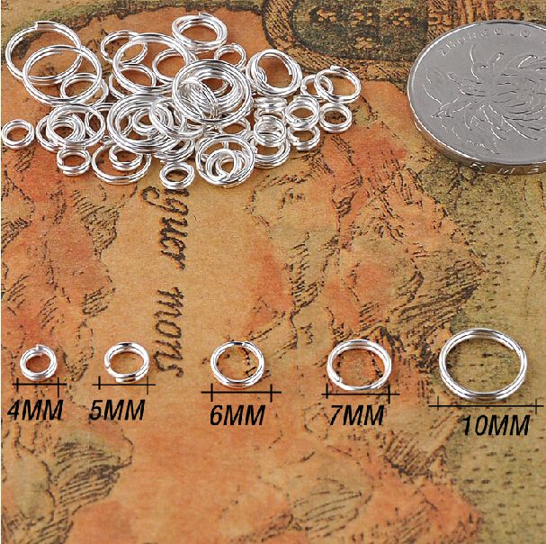 Double boucles anneaux de saut connecteurs ouverts résultats de bijoux à bricoler soi-même faisant des accessoires 7mm anneau fendu en fer métallique pour porte-clés 1000 pcs/lot YY001605