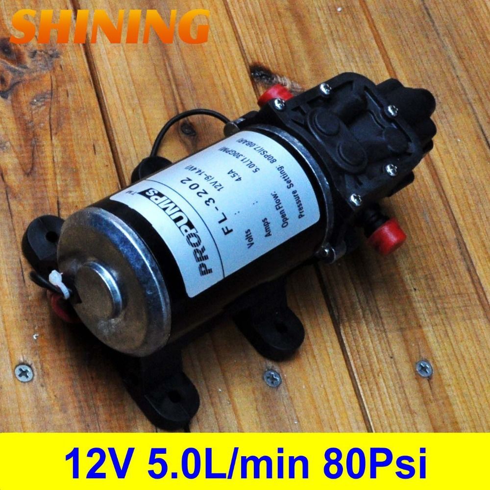 DC 12V 80psi 5.1L / Min À Haute Pression Pompe À Eau Diaphragme, Pour