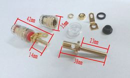 4pcs pcs Copper Crystal Audio Speaker for 4mm Banana plug Long Thread adapter