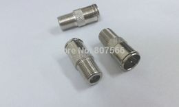 100pcs metal F Female to F-Quick Male PLUG Straight Coaxial TV adapter