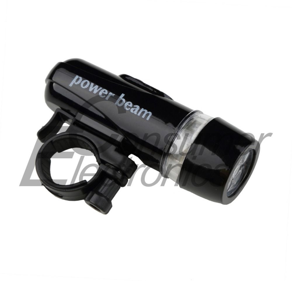 Wholesale-1pcs Beam Frontscheinwerfer Fahrrad 5 LED Power Scheinwerfer Taschenlampe Lampe Schwarz Neueste