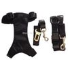 Dog Nylon Harness + Leash + Adjustable Car Vehicle Auto Seat Safety Belt Seatbelt Combo Set with Quick Release Buckles, Black