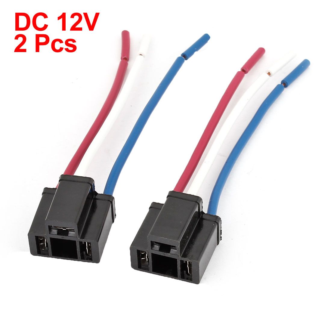 3 Pin Wires Cable Spdt Relay Socket Harness Connector Dc
