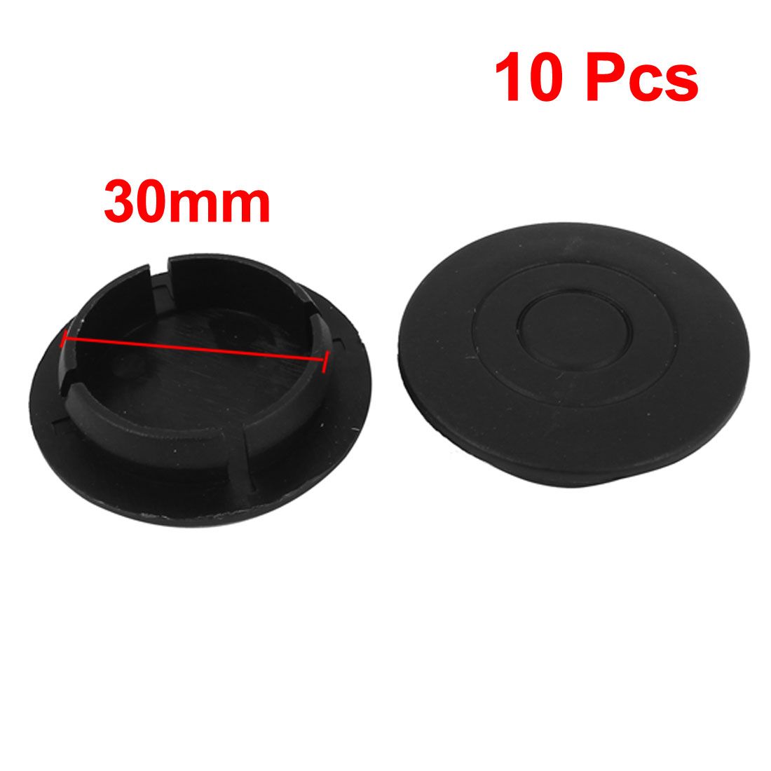 Car Door Hinge Hole 30mm Connect Hole OD Plastic Cover Cap Plug Black