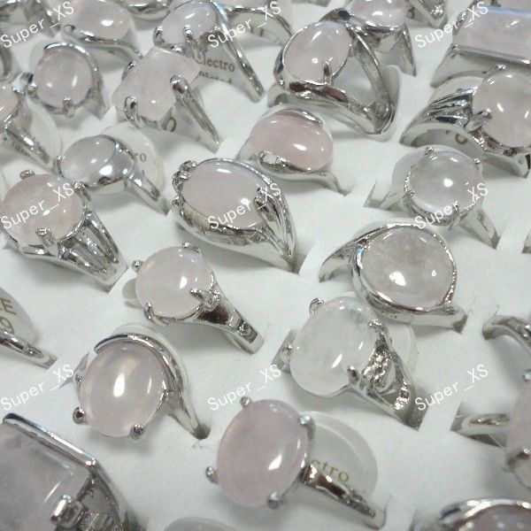 

Hot Sale Fashion Wholesale Natural Stone Silver Plated Rings For Women Jewelry Bulk Lots Free Shipping LR157