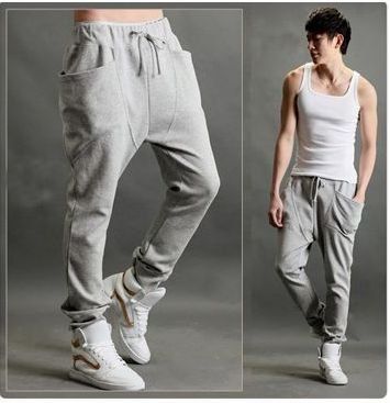 

New Men's Cool Harem Pants Casual Sports jogging Pants Wholesale or Retail 5color Long and Cropped style, Black