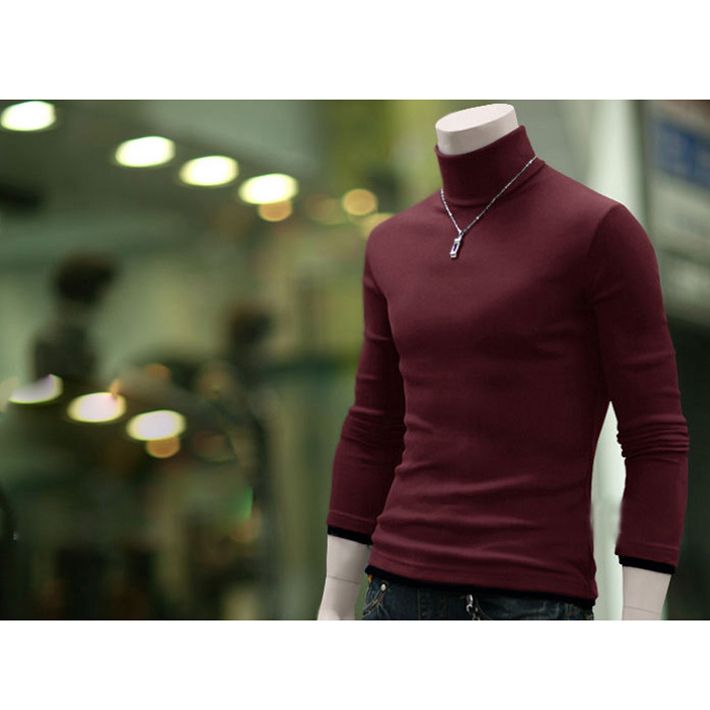 Hurtownia Darmowa Wysyłka 2014 New Arrival Mężczyźni Causal Slim Pure Color Turtleneck Swetry Drop Shipping MZL056