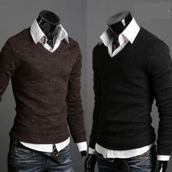 

оптовая продажа-2020 бесплатная доставка новый зимний мужской v-образным вырезом кашемировый свитер мужские джемперы с длинным рукавом карди, White;black