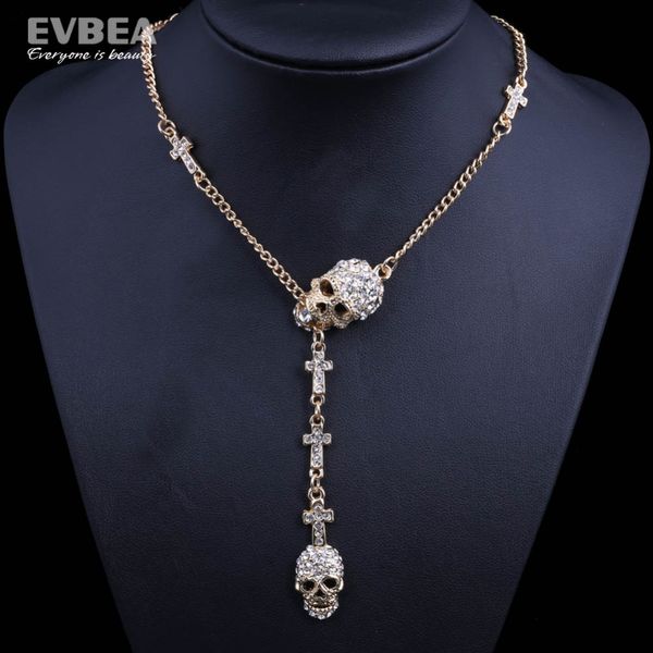 

оптовая продажа-череп кулон ожерелье череп ювелирные изделия для женщин кристалл череп кулон череп кулон ювелирные изделия скелет глава ожер, Silver