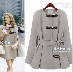 Wholesale-2015 [YZ053] autumn women's woolen outerwear cloak trench,overcoat, fashion coats drop shipping woll&blends