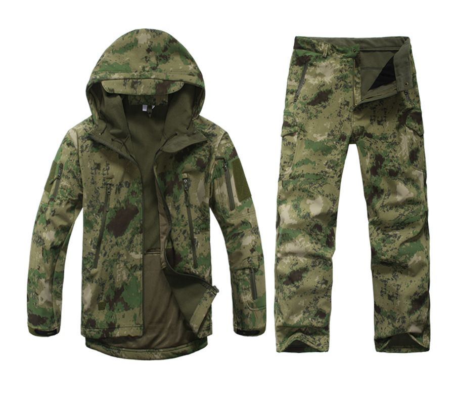 Livraison gratuite 1 Costume imperméable Chasse Tenue de camouflage Costume Camo, Camping Randonnée Pêche Chasse Camo Pantalon de chasse Veste