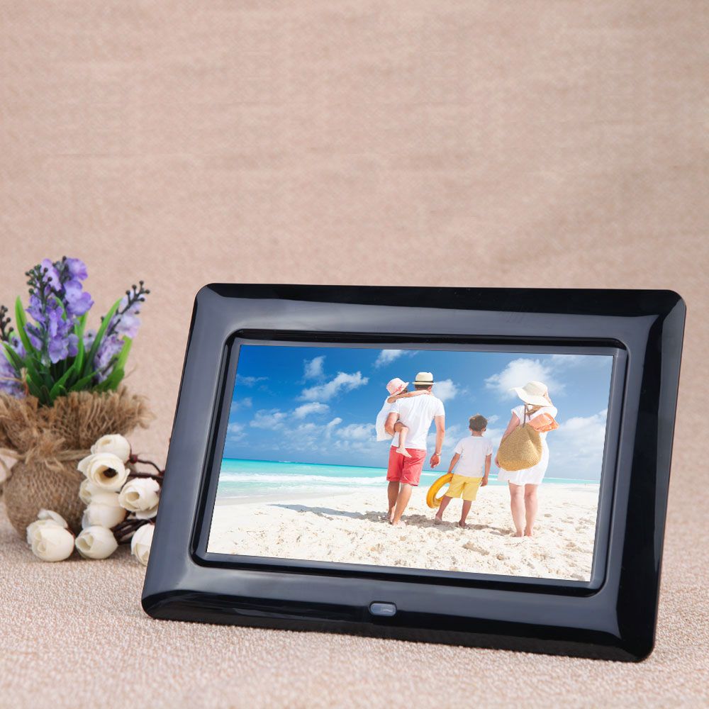 2019 7 HD TFT LCD Digital Photo Frame With Slideshow Alarm Clock MP3