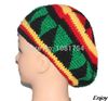 Venta al por mayor-nuevos sombreros de invierno gorro de lana tejido a mano sombrero rasta beanie skullies para mujeres y hombres Disfraz jamaicano Disfraz de Halloween