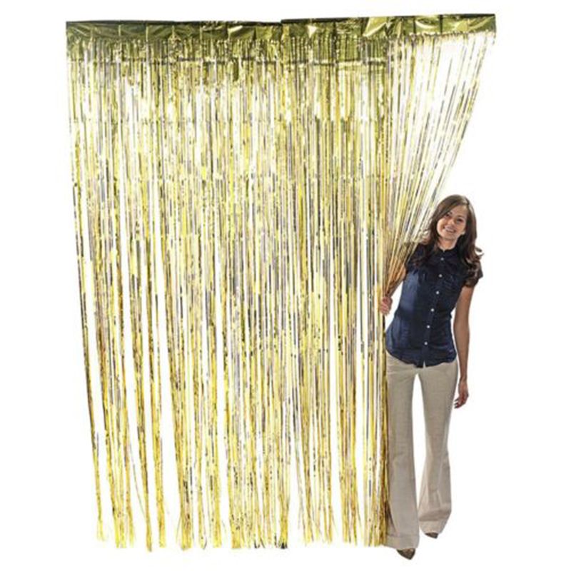 Wedding Party Backdrop Tinsel Curtain 1m * 2m Hanging Stripes Pub House Door Curtain Stage