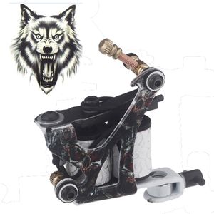 Wholesale-Professional Tattoo Machine Gun Shader Liner Senior Cast Iron 10 Wrap Coils Free Spring styling tools  kit