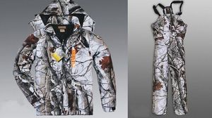 40% OFF 1 Suit Remington Inverno Realtree AP Neve Camo Caça Jacket + babadores Realtree APS Camouflage Caça Jacket Pant Icefishing Clothes