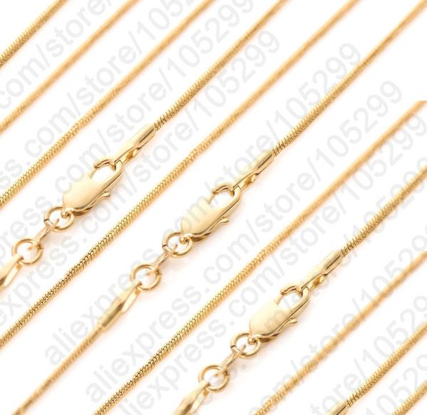 

Wholesale-Wholesale 10PCS GF Necklace 16-30" 18K Yellow Gold Filled Chain Snake Chain For Pendant With Lobster Clasps Woman Jewelry