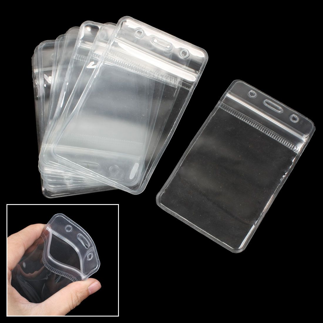 2019 Clear PVC Waterproof Vertical ID Card Badge Holders From Ux_mall