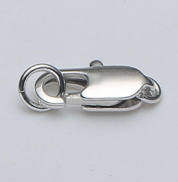 Homar Pazur Classs z pierścieniem Prawdziwa Biżuteria Część 925 Sterling Silver Sprzęgło na Naszyjnik 8mm 10mm 12mm 14mm 10 sztuk / partia Drop Shipping YK-0042-4