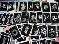 Wholesale-100pcs / lot Stencil tatuaggio misto per la pittura Immagini del tatuaggio dell'hennè disegni stencil per tatuaggi aerografo riutilizzabile